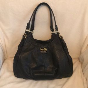 Coach Maggie Black Soft Leather Satchel